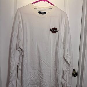 Harley-Davidson White Long-Sleeve Tee with Chest Logo, size XLT